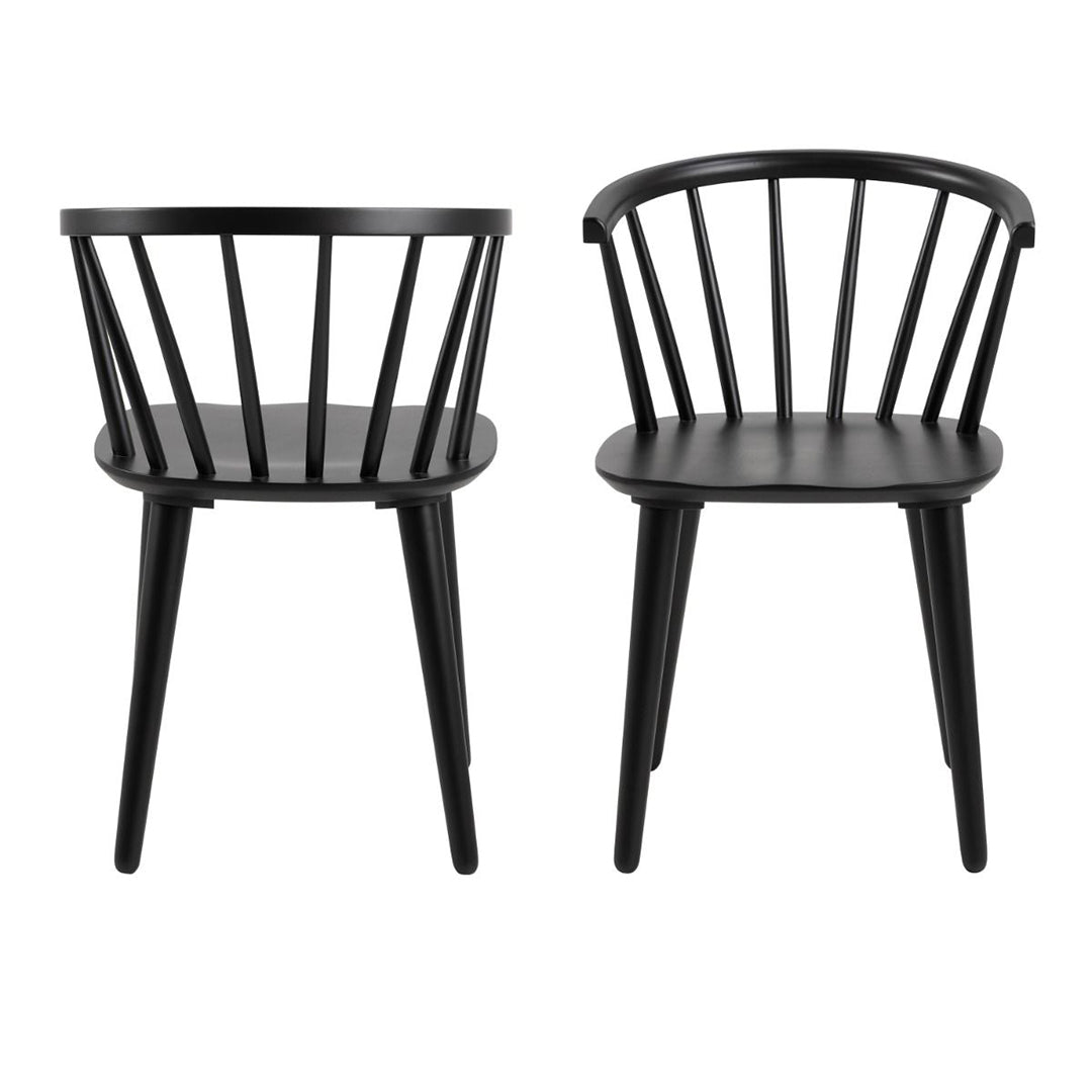 Wooden Dining Table With 6 Ida Black Chairs - Christo