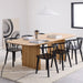 Wooden Dining Table With 6 Ida Black Chairs - Christo