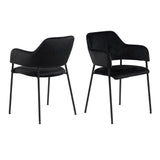 Wooden Dining Table With 6 Lima Black Chairs - Christo