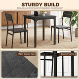 Wooden Dining Table 60cm Wide Square With 2 Chairs - Velmora