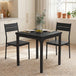 Wooden Dining Table 60cm Wide Square With 2 Chairs - Velmora
