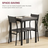 Wooden Dining Table 60cm Wide Square With 2 Chairs - Velmora
