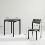Wooden Dining Table 60cm Wide Square With 2 Chairs - Velmora