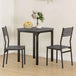 Wooden Dining Table 60cm Wide Square With 2 Chairs - Velmora