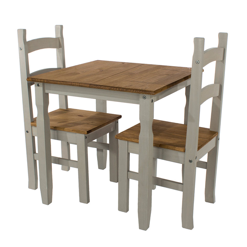 Wooden Dining Table 75cm Wide With 2 Dining Chairs - Corona