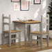 Wooden Dining Table 75cm Wide With 2 Dining Chairs - Corona
