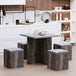 Wooden Dining Table 78cm Wide Square With 4 Storage Stools - Velmora
