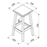 Wooden Dining Table 80cm Wide Curved Edged With 2 Dining Stools - Corona