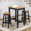 Wooden Dining Table 80cm Wide Curved Edged With 2 Dining Stools - Corona