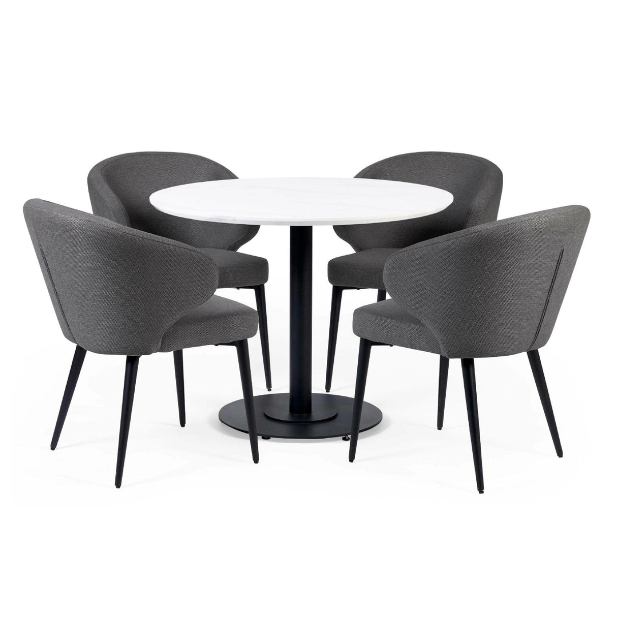 Wooden Dining Table 80cm Wide for 4 People Round - Luca