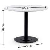 Wooden Dining Table 80cm Wide for 4 People Round - Luca