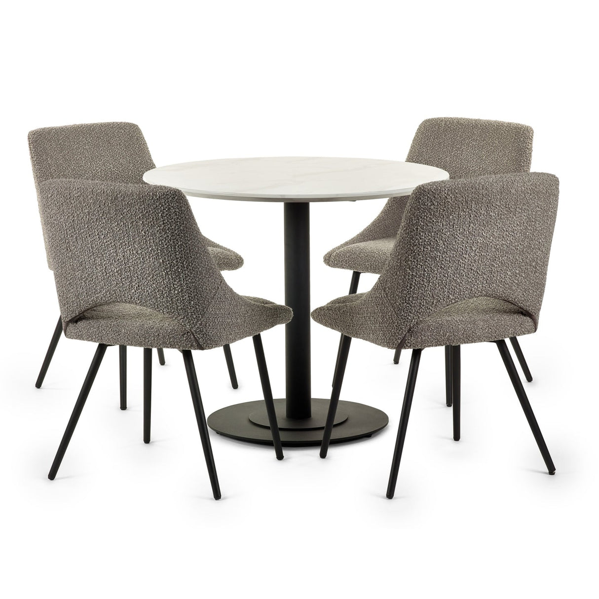 Wooden Dining Table 80cm Wide for 4 People Round - Luca