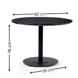 Wooden Dining Table 80cm Wide for 4 People Round - Luca