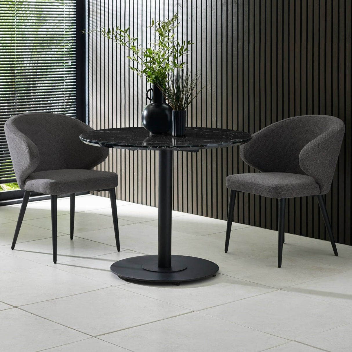 Wooden Dining Table 80cm Wide for 4 People Round - Luca