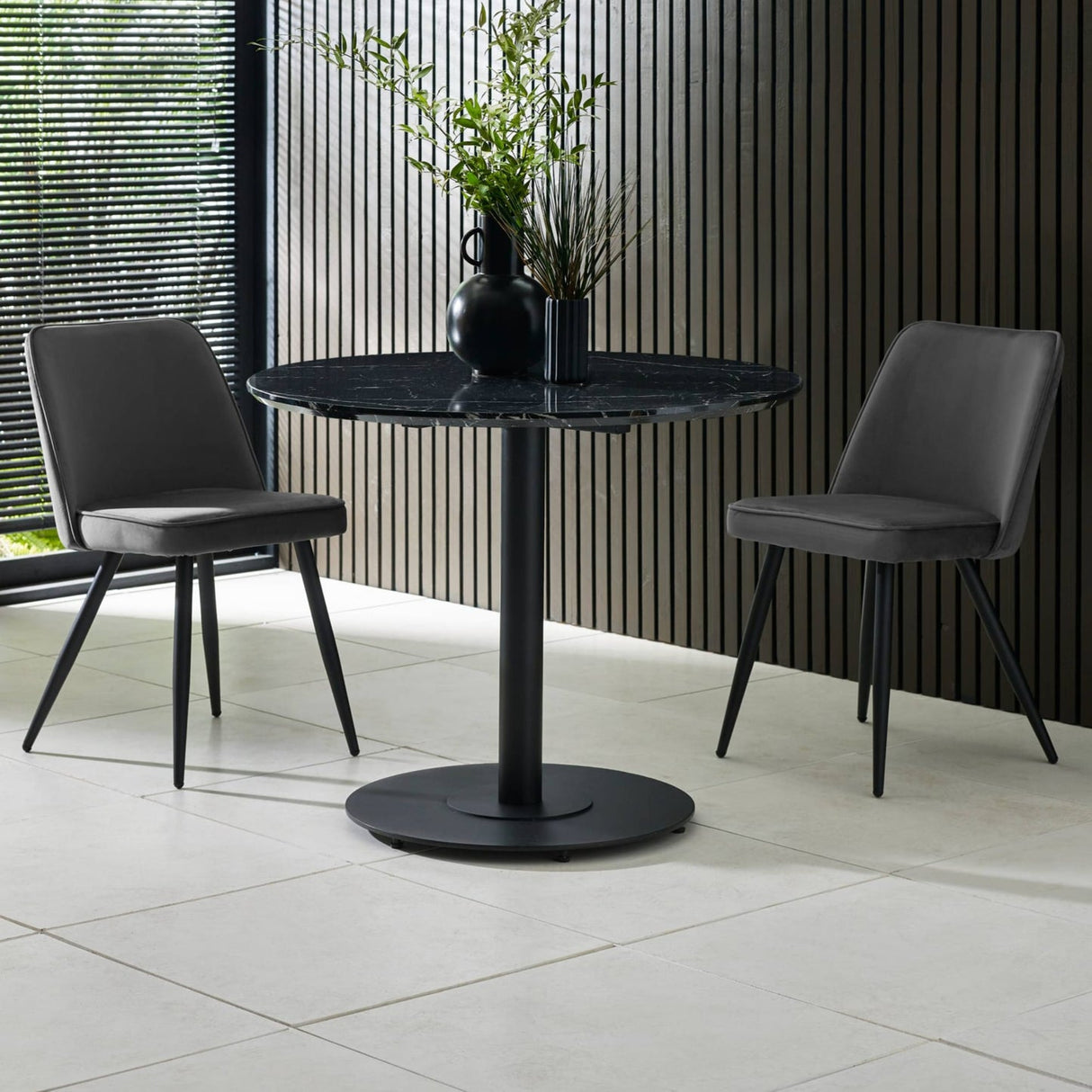 Wooden Dining Table 80cm Wide for 4 People Round - Luca