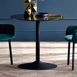 Wooden Dining Table 80cm Wide for 4 People Round - Nero