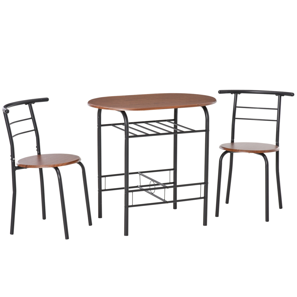 Wooden Dining Table 80cm Wide Rectangular With 2 Chairs - Velmora