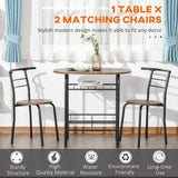 Wooden Dining Table 80cm Wide Rectangular With 2 Chairs - Velmora