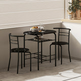 Wooden Dining Table 80cm Wide Rectangular With 2 Chairs - Velmora