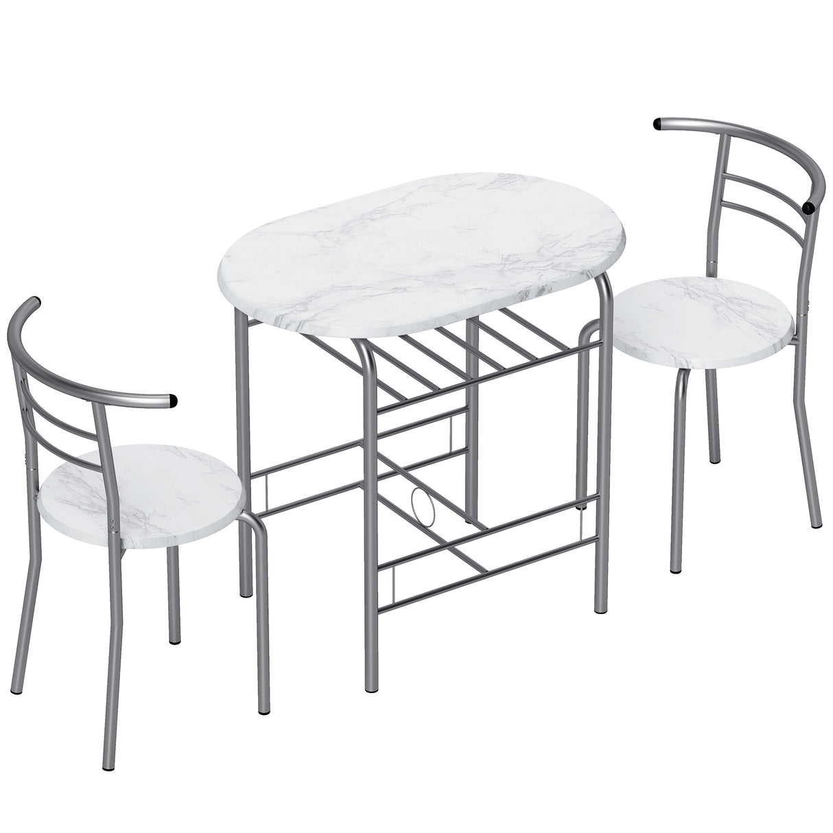 Wooden Dining Table 80cm Wide Rectangular With 2 Chairs - Velmora
