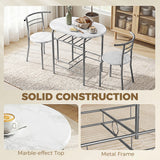 Wooden Dining Table 80cm Wide Rectangular With 2 Chairs - Velmora