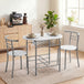 Wooden Dining Table 80cm Wide Rectangular With 2 Chairs - Velmora