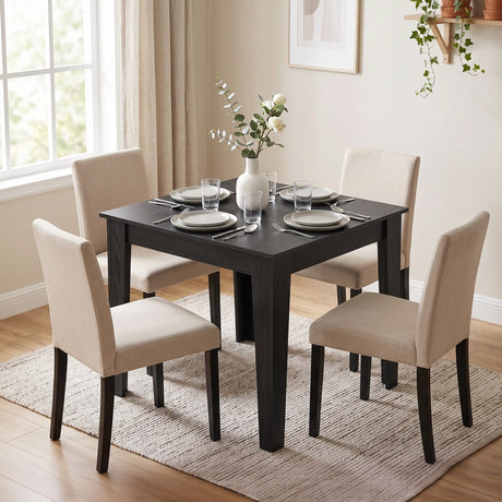 Wooden Dining Table 80cm Wide Square for 4 People - Velmora
