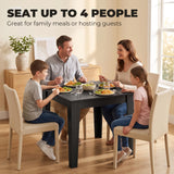 Wooden Dining Table 80cm Wide Square for 4 People - Velmora