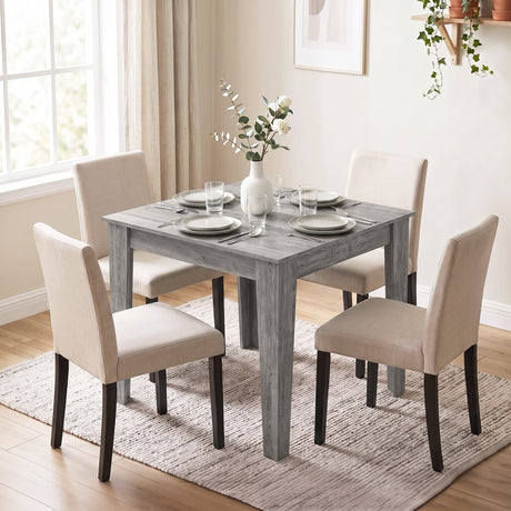Wooden Dining Table 80cm Wide Square for 4 People - Velmora