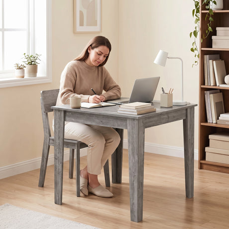 Wooden Dining Table 80cm Wide Square for 4 People - Velmora