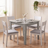 Wooden Dining Table 80cm Wide Square for 4 People - Velmora