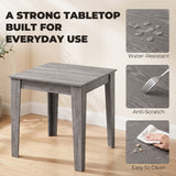 Wooden Dining Table 80cm Wide Square for 4 People - Velmora