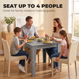 Wooden Dining Table 80cm Wide Square for 4 People - Velmora