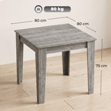 Wooden Dining Table 80cm Wide Square for 4 People - Velmora