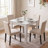 Wooden Dining Table 80cm Wide Square for 4 People - Velmora