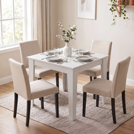 Wooden Dining Table 80cm Wide Square for 4 People - Velmora