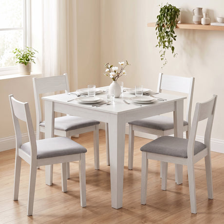 Wooden Dining Table 80cm Wide Square for 4 People - Velmora