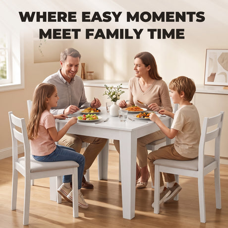 Wooden Dining Table 80cm Wide Square for 4 People - Velmora