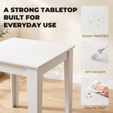 Wooden Dining Table 80cm Wide Square for 4 People - Velmora