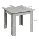 Wooden Dining Table 80cm Wide Square - Velmora