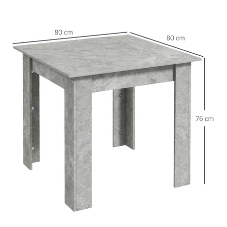Wooden Dining Table 80cm Wide Square - Velmora