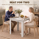 Wooden Dining Table 80cm Wide Square - Velmora
