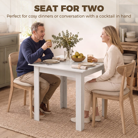 Wooden Dining Table 80cm Wide Square - Velmora