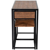 Wooden Dining Table 90cm Wide Rectangular With 2 Chairs - Velmora
