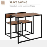 Wooden Dining Table 90cm Wide Rectangular With 2 Chairs - Velmora
