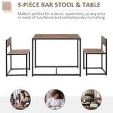Wooden Dining Table 90cm Wide Rectangular With 2 Chairs - Velmora