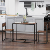 Wooden Dining Table 90cm Wide Rectangular With 2 Chairs - Velmora