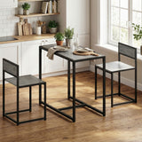 Wooden Dining Table 90cm Wide Rectangular With 2 Chairs - Velmora