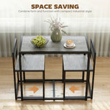 Wooden Dining Table 90cm Wide Rectangular With 2 Chairs - Velmora