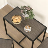 Wooden Dining Table 90cm Wide Rectangular With 2 Chairs - Velmora